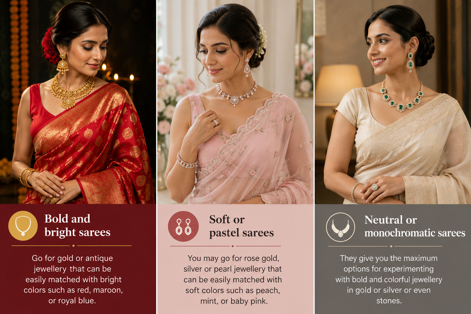 Match Jewellery to the Saree's Color