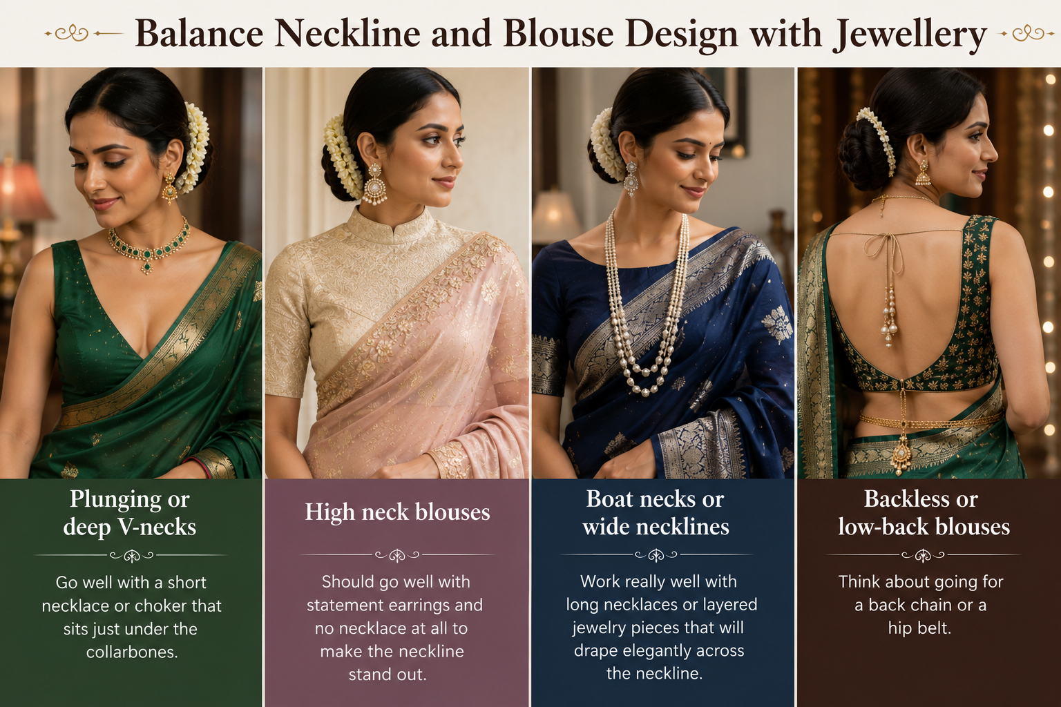 Balance Neckline and Blouse Design with Jewellery