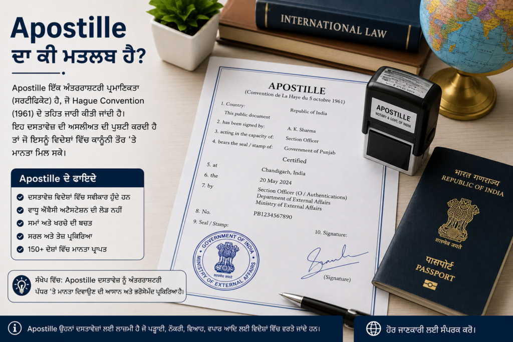 Apostille Meaning in Punjabi