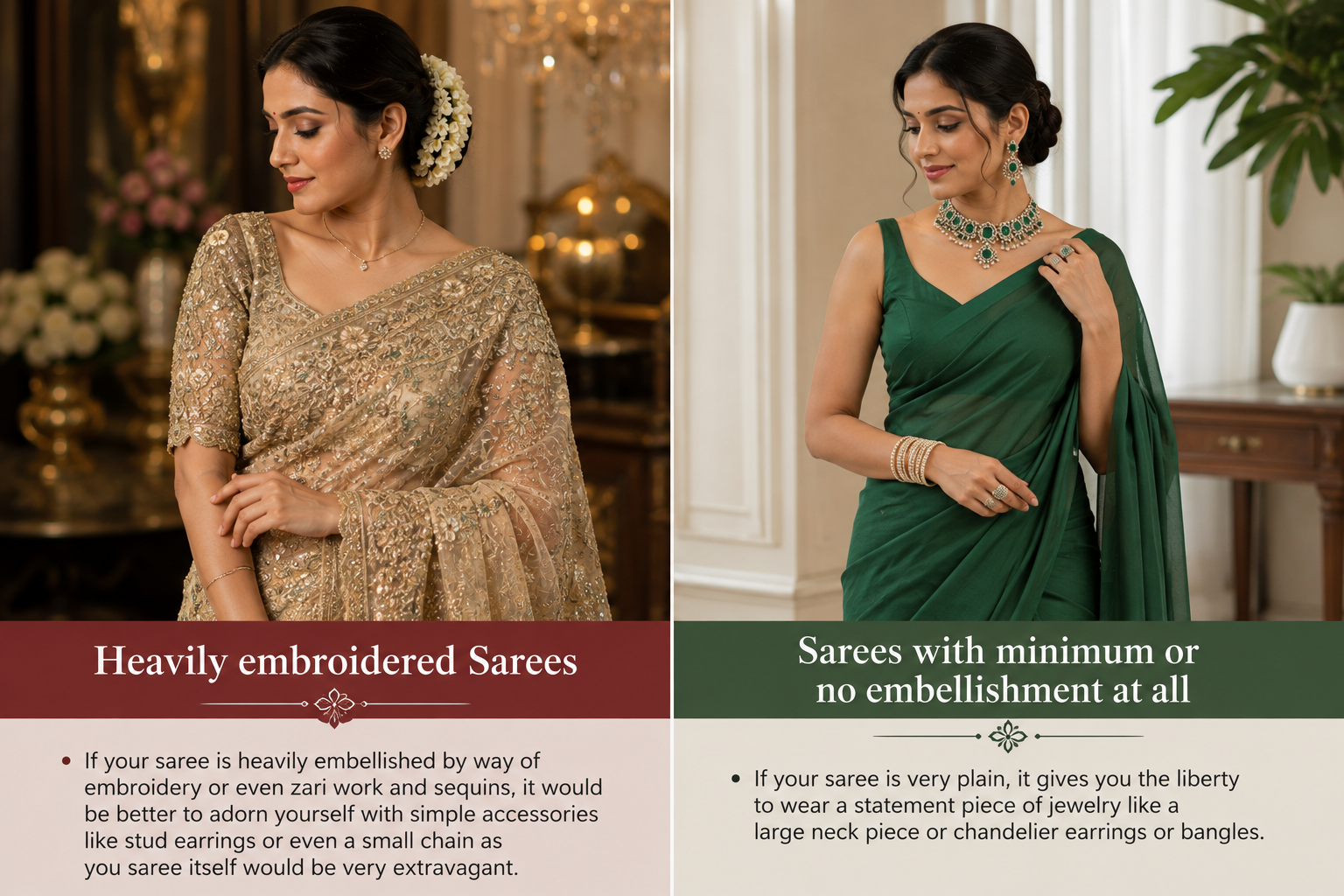 Factor in the Saree's Embellishment Level